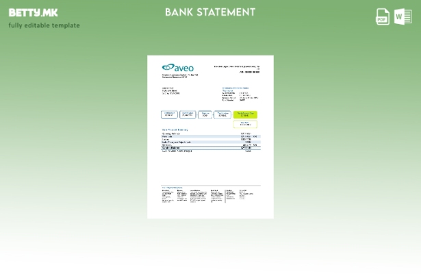 Модерен стил на шаблон страница за извод од банка во Австралија Aveo